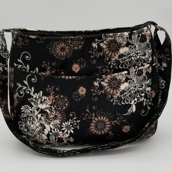 Lightweight Fabric Handbag with Flowers