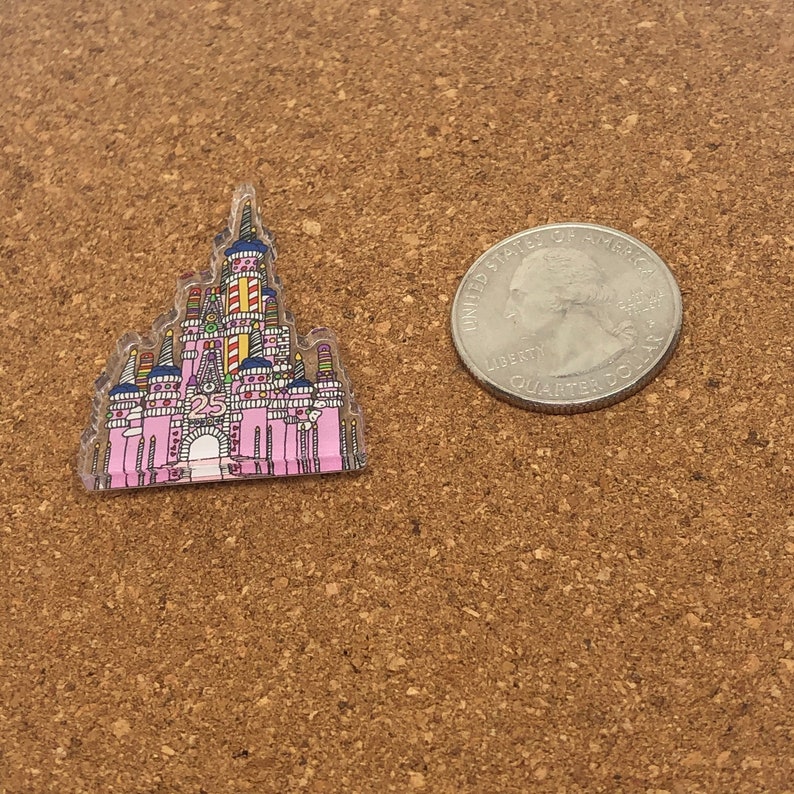 Walt Disney World/'s 25th Anniversary Candy Cake Castle Inspired Acrylic Pin