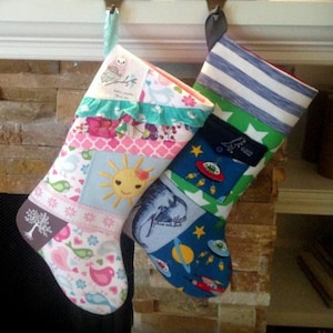 Custom Memory Christmas Stocking – Made From Child’s Baby Clothes - Keepsake Stocking