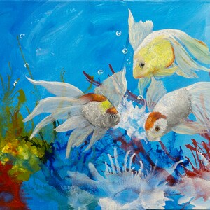 When Fish Do Play In An Abstract Way, Aquarium Blue Yellow Red Sea
