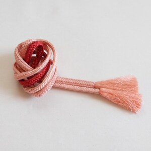 Gorgeous Obijime - Pink & Red Color Gradation - Kimono Accessories - Obijime - Vintage Obijime - Silk Obijime