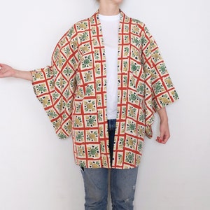 Floral Haori - Excellent Condition - Authentic Japanese Wear - Vintage Haori - Kimono Cardigan - Primary Fiber Silk - Silk Haori