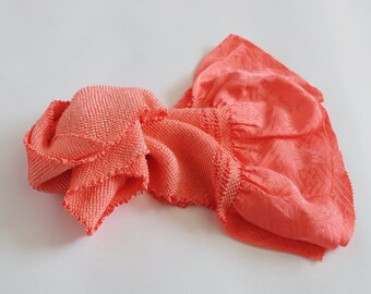 Shibori Hand-Tie Dye Obiage - Pink Obiage - Silk Obiage - Authentic Kimono Accessories - Vintage Wear