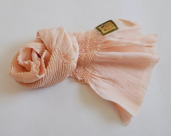 Pastel Pink Obiage - Shibori Hand-Tie Dye - Silk Obiage - Authentic Kimono Accessories - Vintage Wear