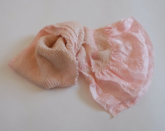 Pink Obiage - Shibori Hand-Tie Dye - Silk Obiage - Authentic Kimono Accessories - Vintage Wear