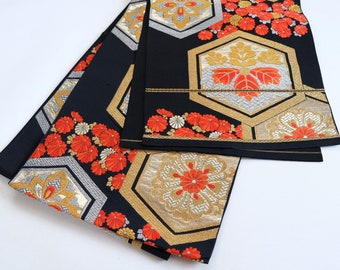 Floral Obi Sash - Fukuro Obi - Kimono Obi Belt - Silk Obi - Vintage - Kimono Accessories