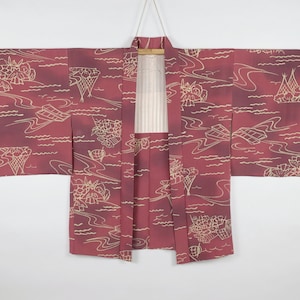 Japanischer Haori mit traditionellen Motiven - Vintage-Kleidung - Traditionelle japanische Kleidung - Haori-Jacke