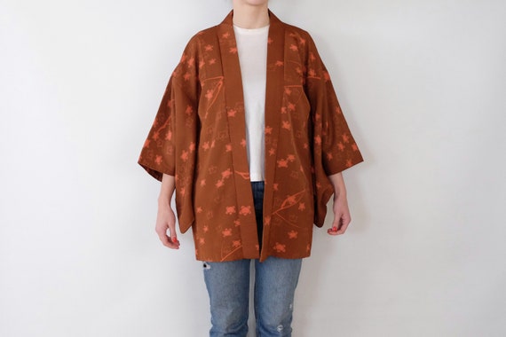 Brownish Red Brick Haori - Vintage - Haori Kimono… - image 6