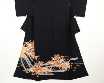 伝統模様の黒留袖 - 中古の日本の着物 - 日本の伝統衣装 - Etsy 日本