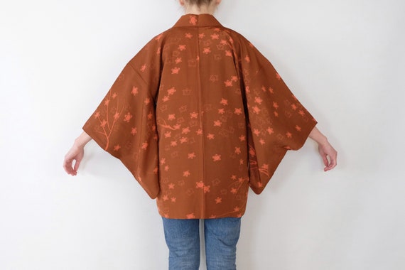 Brownish Red Brick Haori - Vintage - Haori Kimono… - image 8
