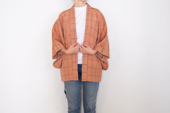 Beautiful Checker Haori - Kimono Cardigan - Vinta… - image 3