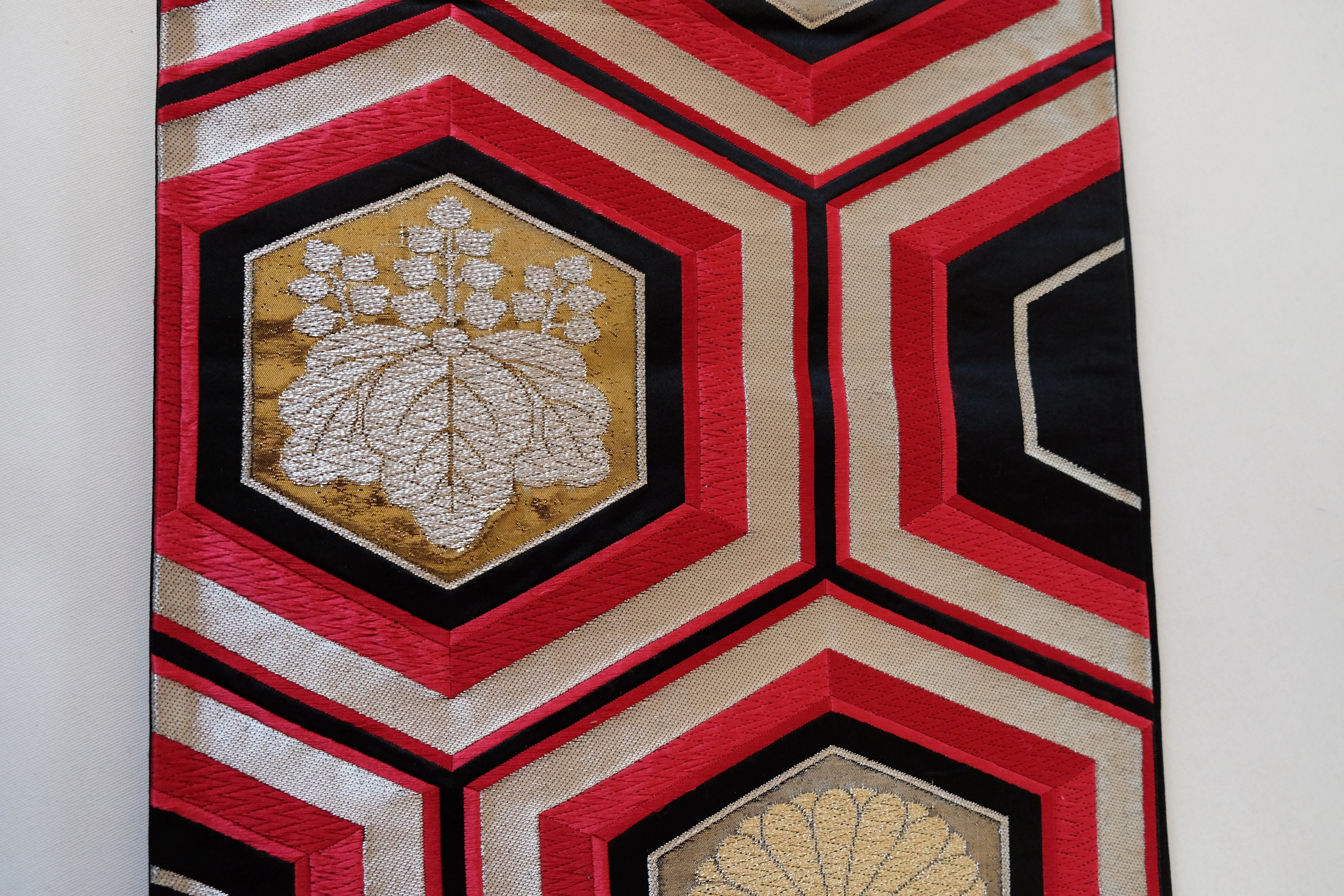 Formal Obi Sash - Symmetric Pattern - Fukuro Obi - Kimono Belt  display picture 1
