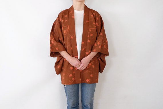 Brownish Red Brick Haori - Vintage - Haori Kimono… - image 5