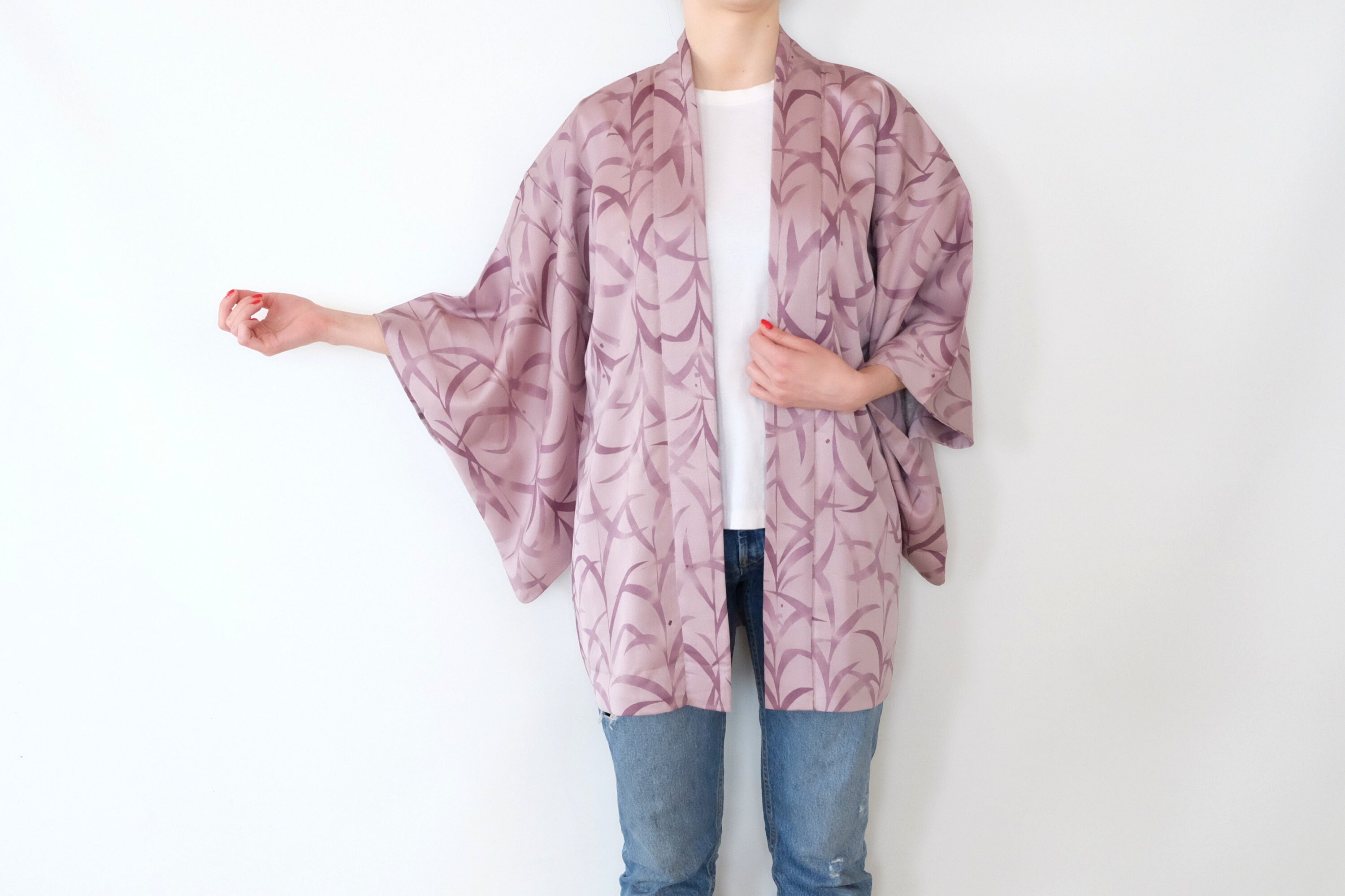 Lavender Haori Kimono Primary Fiber Silk Vintage Haori Etsy