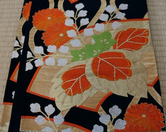 Floral Obi Sash - Excellent Condition - Fukuro Obi - Silk Obi Sash - Vintage - Kimono Accessories