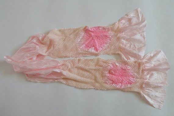 Pink Obiage - Shibori Hand-Tie Dye - Silk Obiage … - image 5