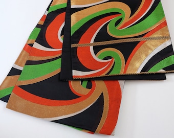 Colorful Obi Sash - Kimono Accessories - Fukuro Obi - Vintage Obi - Japanese Kimono Sash - Boho