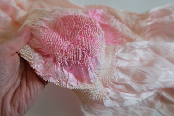 Pink Obiage - Shibori Hand-Tie Dye - Silk Obiage … - image 2