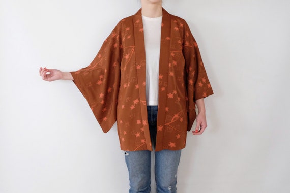Brownish Red Brick Haori - Vintage - Haori Kimono… - image 1