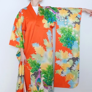 Furisode Kimono - Silk Kimono - Vintage Wear - Japanese Furisode