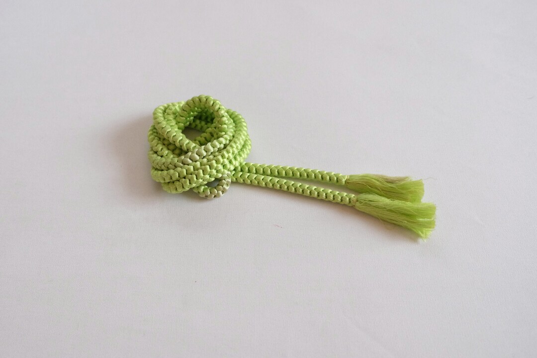 Green Obijime - Round Obijime - Kimono Accessories - Obijime - Vintage ...