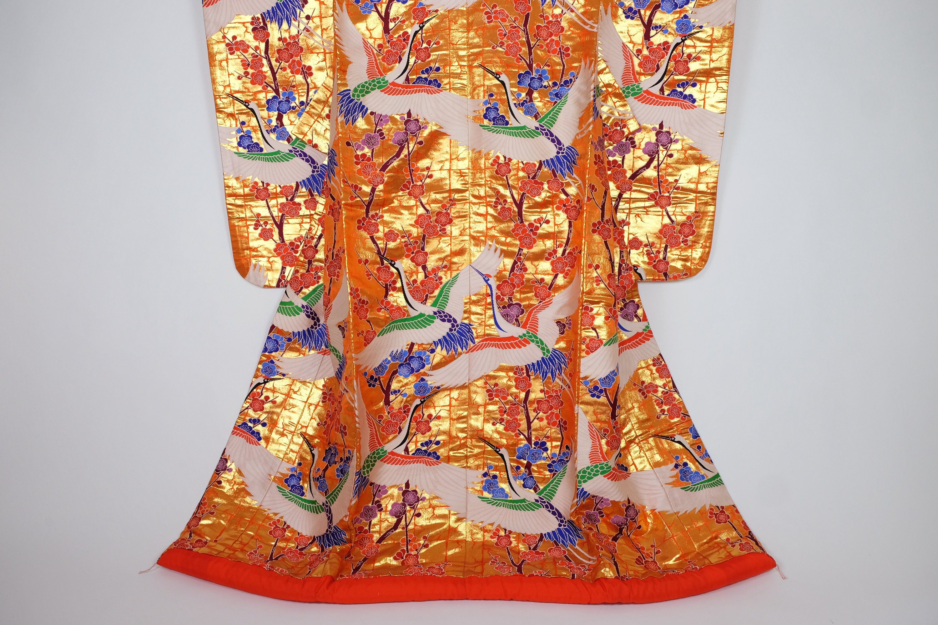 slim fit dress slacks Sunrise Kiss Sequin Kimono: Blue Gold Shimmering Robe for Glamorous  Evenings – We Are Pavone main image 1