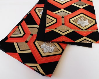 Traditional Motif Obi Sash - Kimono Obi Sash - Vintage Obi - Silk Obi - Kimono Accessories - Boho Look