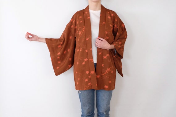 Brownish Red Brick Haori - Vintage - Haori Kimono… - image 7