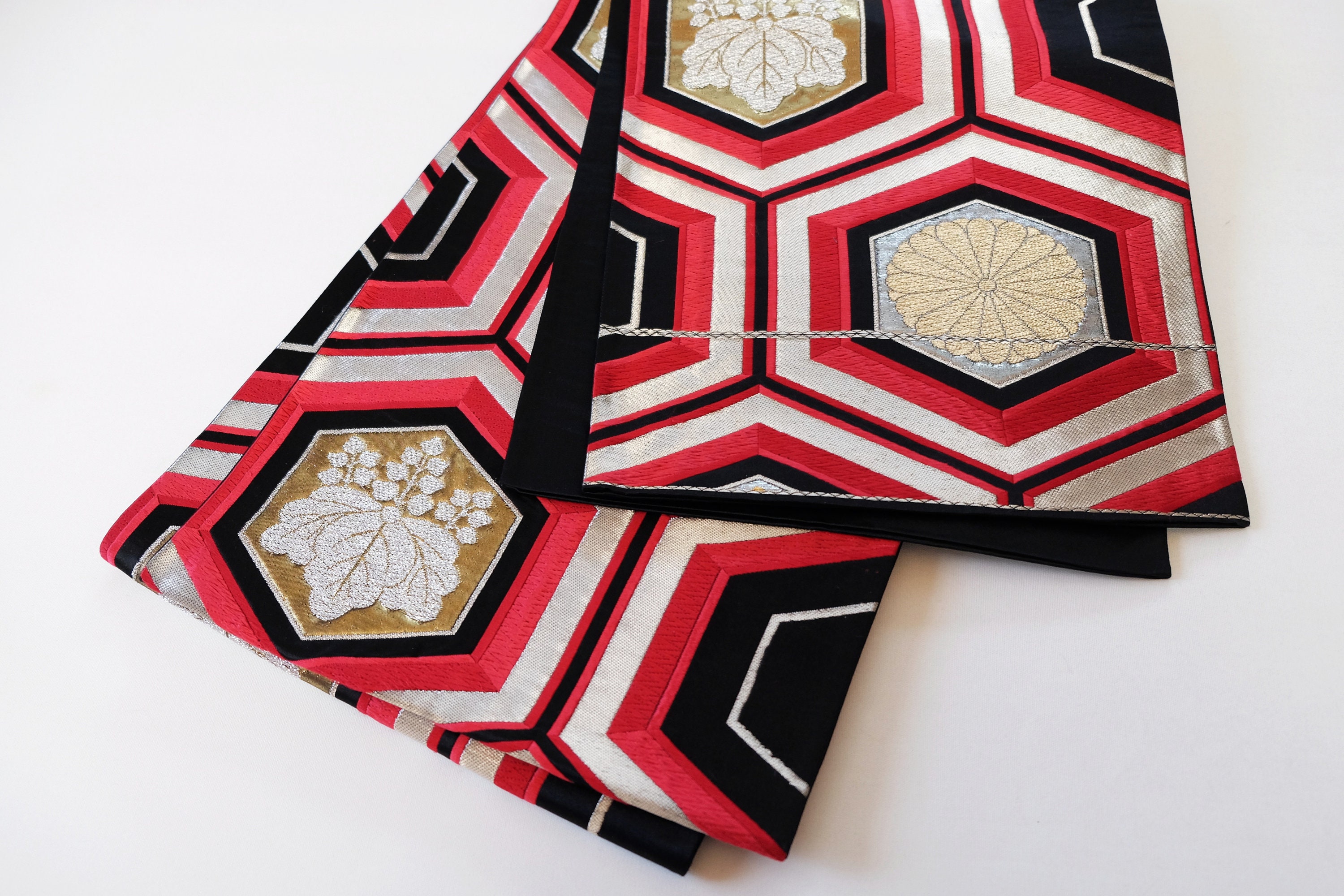 Formal Obi Sash - Symmetric Pattern - Fukuro Obi - Kimono Belt  display picture 1