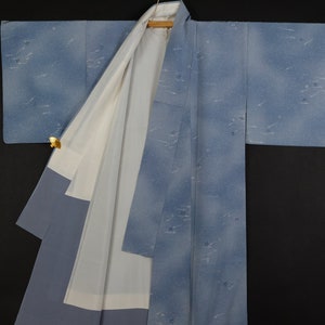 Blue Kimono with Small Flowers - Preloved Japanese Kimono - Traditional Clothing from Japan