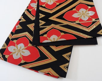 Floral Obi Sash - Symmetric Patterns - Kimono Accessories - Fukuro Obi - Vintage Obi - Japanese Kimono Sash - Boho