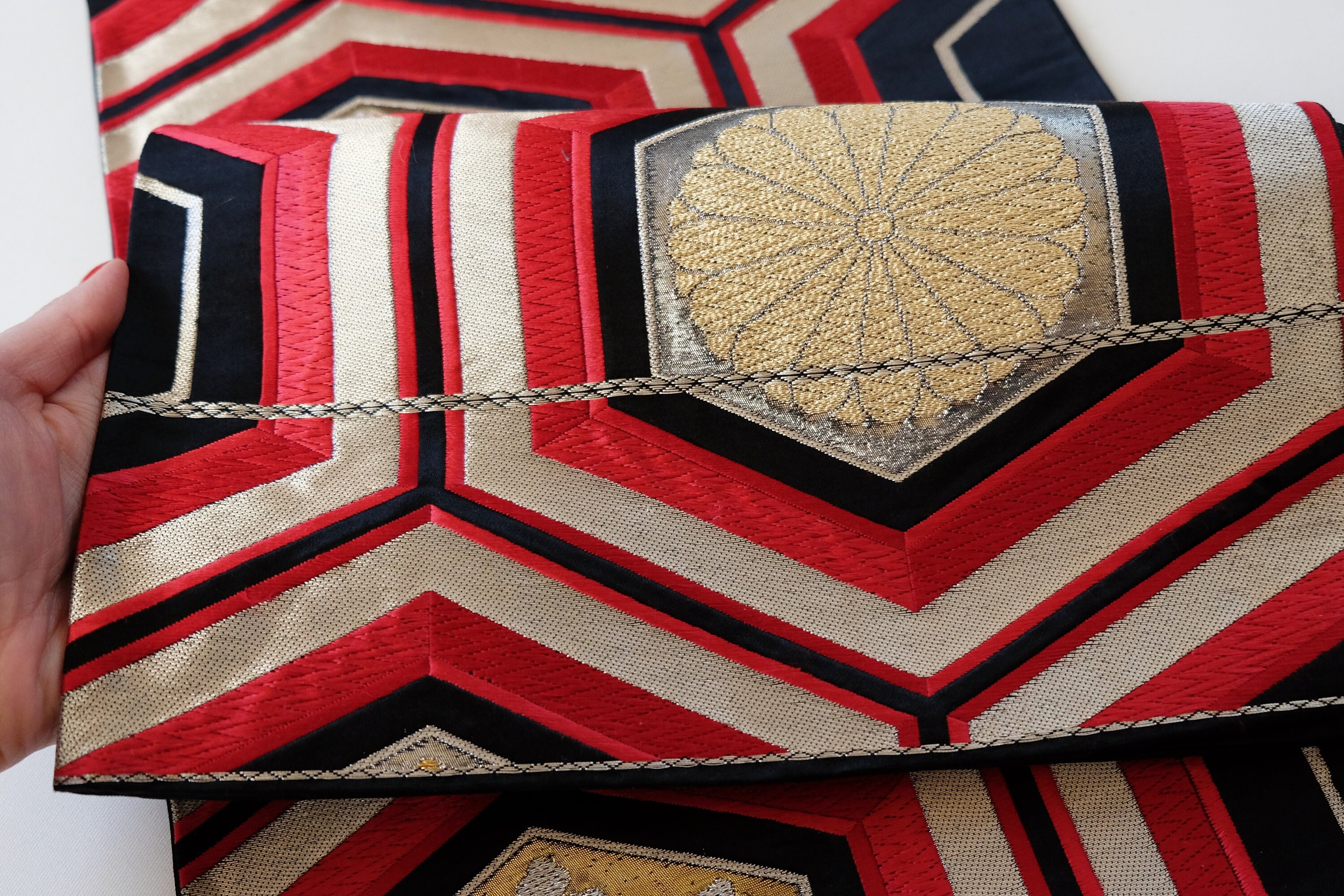 Formal Obi Sash - Symmetric Pattern - Fukuro Obi - Kimono Belt  display picture 1