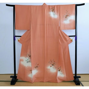 美しい花柄の着物 - 訪問着 - ヴィンテージ着物 - 本物の日本の着物