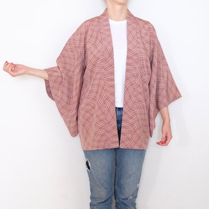 Helllila Haori - Japanische Haori - Grundfaser Seide - Vintage Haori Cardigan - Kurzer Kimono - Haori