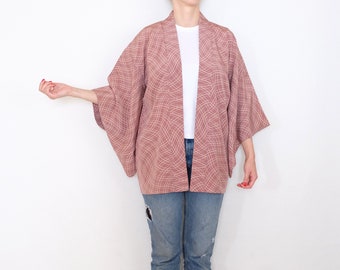 Light Purple Haori - Japanese Haori - Primary Fiber Silk - Vintage Haori Cardigan - Short Kimono - Haori