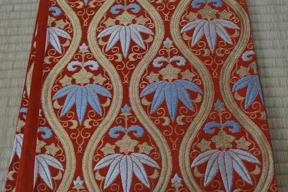 Bambus Obi Schrpe - Roter Ziegel & Gold Obi - Fukuro Obi - Kimono Obi  Grtel - Seide - Vintage - Kimono Accessoires - Etsy Schweiz