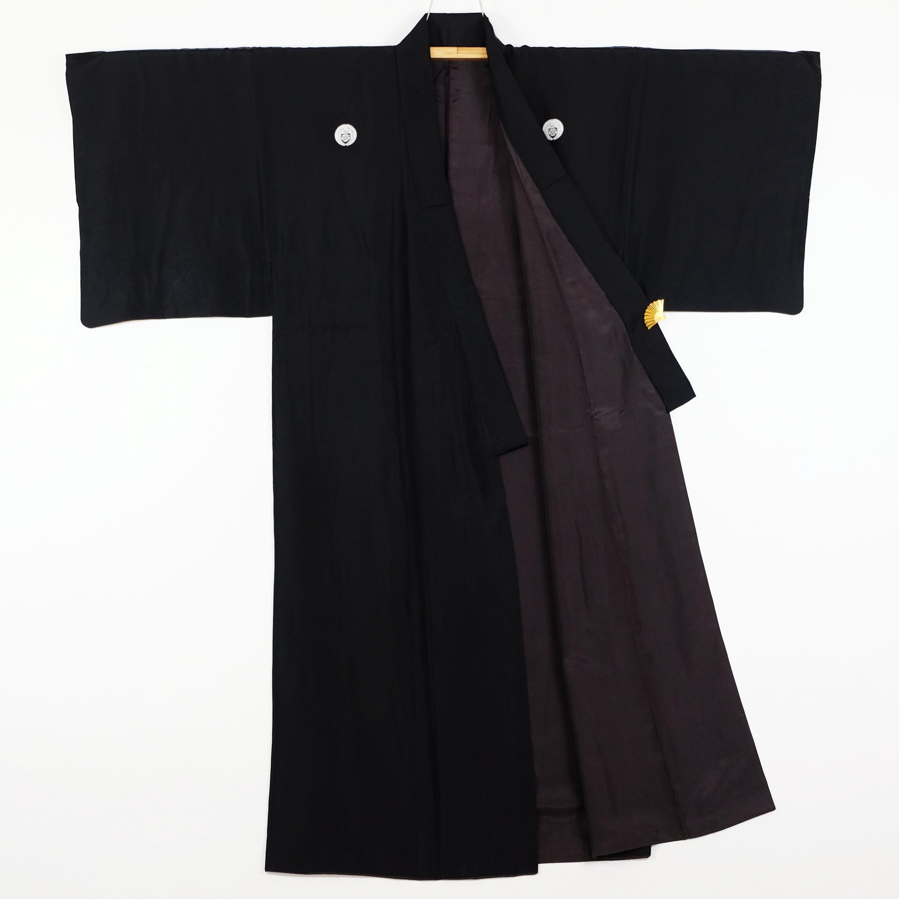 Japanese Vintage Haori Black Kimono 正絹 VINTAGE BLACK HAORI 