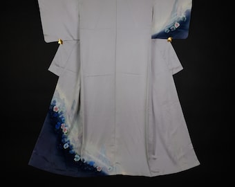 Pastel Kimono with Floral Motif - Vintage Clothing from Japan - Authentic Kimono - Kimono for Women