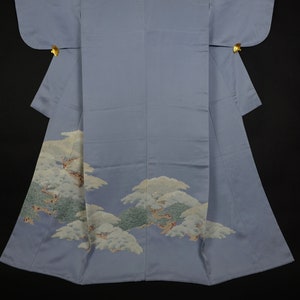 Gorgeous Kimono with Bonsai Pattern - Pastel Kimono - Vintage Clothing from Japan - Authentic Kimono - Kimono for Women