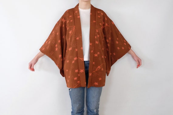 Brownish Red Brick Haori - Vintage - Haori Kimono… - image 3
