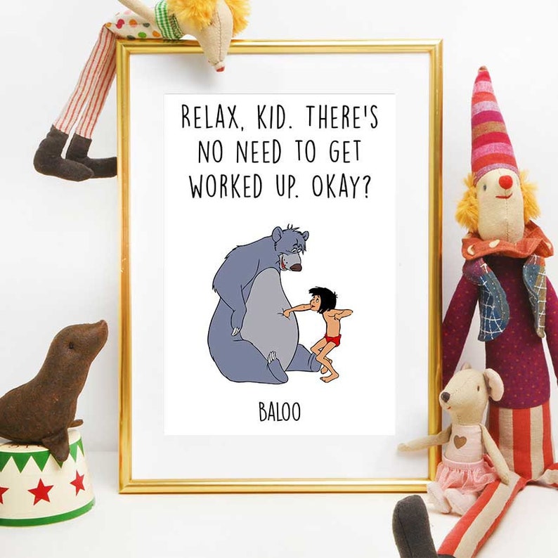 baloo and mowgli print jungle book quote disney quotes etsy