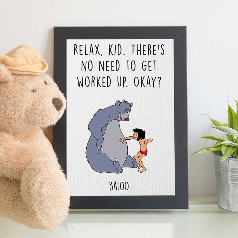 baloo and mowgli print jungle book quote disney quotes etsy