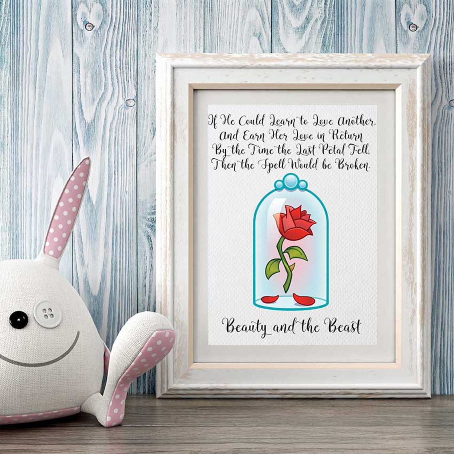 Enchanted Rose Quote Beauty And The Beast Wall Art Cursed