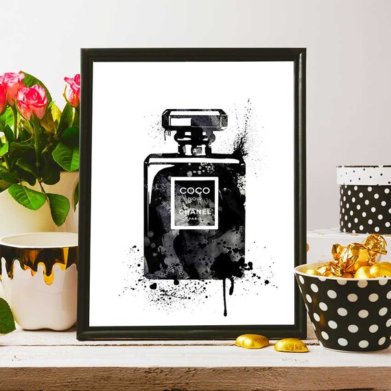 Chanel Party Decoration Chanel Noir Backdrop Instant Etsy