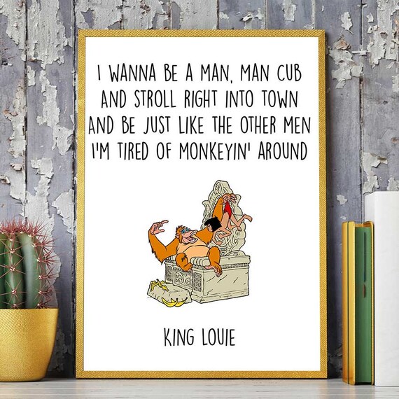 jungle book print disney print mowgli printable disney etsy