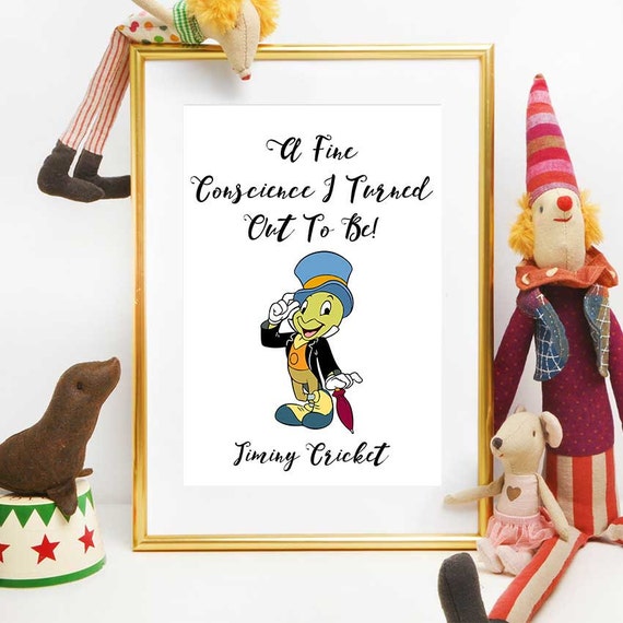 Pinocchio Ausdrucke Disney Zitate Cricket Jiminy Print Etsy