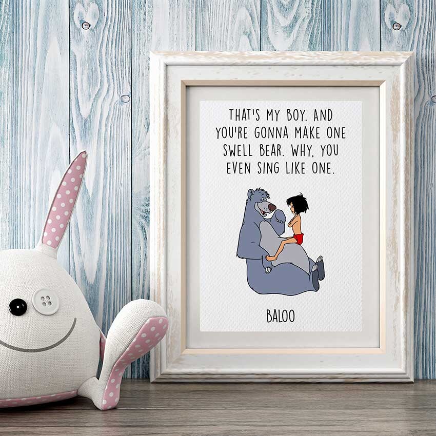 Jungle Book Quote Baloo and Mowgli Print Disney Quotes Etsy