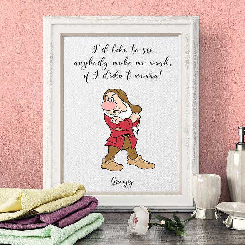 Snow White Quote Print Grumpy Quote Printable Disney Quotes | Etsy