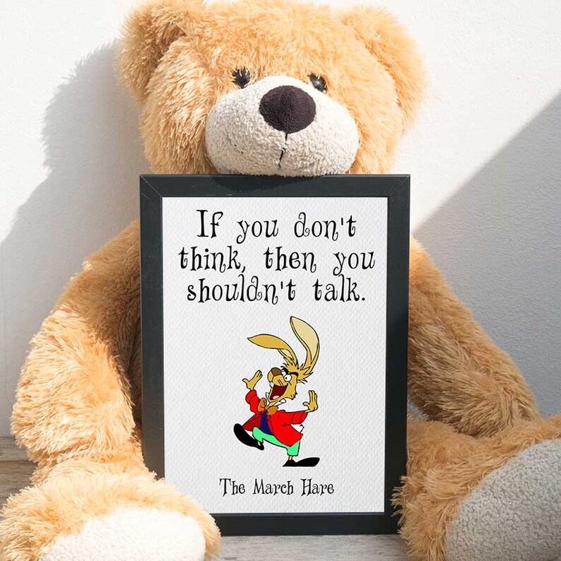 Alice In Wonderland Printable Quotes March Hare Nursery Etsy