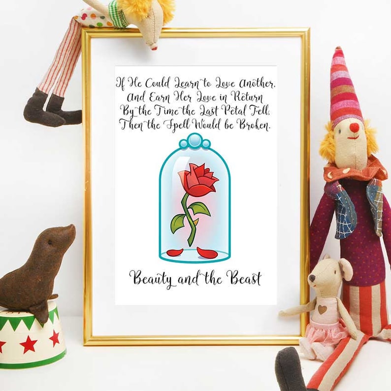 Enchanted Rose Quote Beauty And The Beast Wall Art Cursed